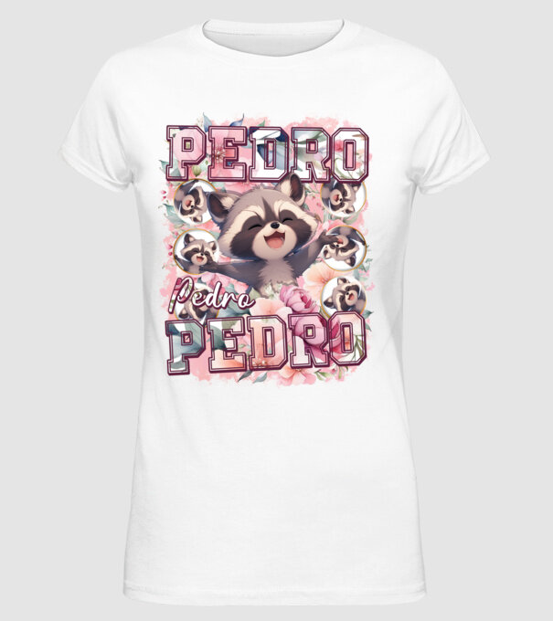 Girly Pedro model alb pe tricou