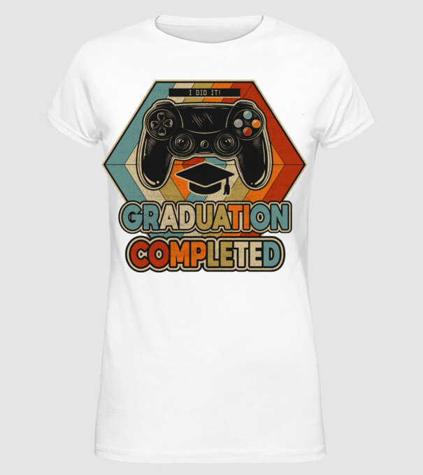 Graduation completed model model alb pe tricou