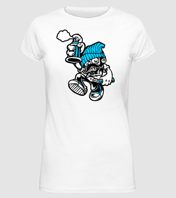 Graffiti model alb pe tricou
