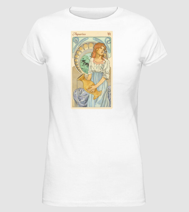 Horoscop Tarot VARSATOR model alb pe tricou