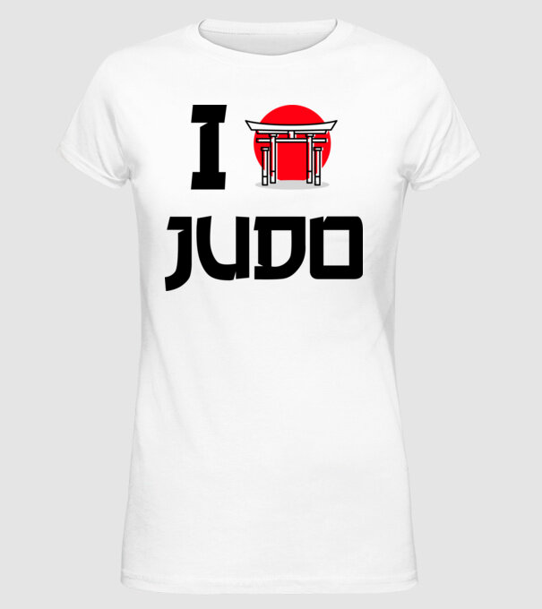 I love Judo model alb pe tricou