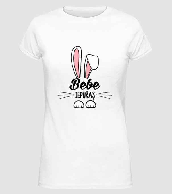 iepuraș bebe model alb pe tricou