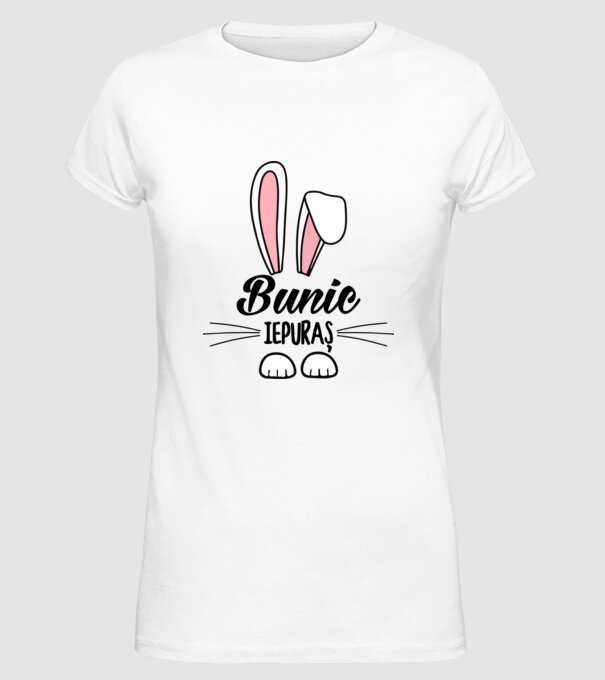 iepuraș bunic model alb pe tricou