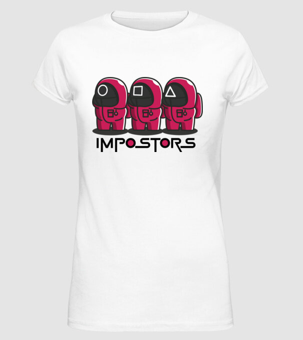 impostors squid game model alb pe tricou