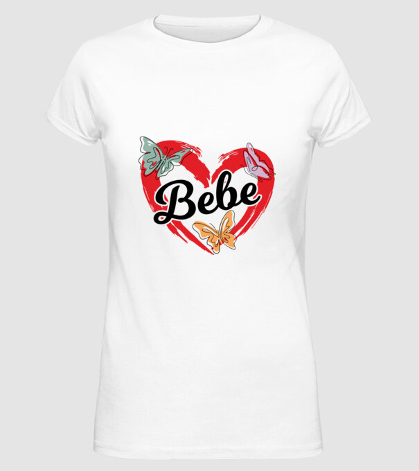 Bebe model alb pe tricou
