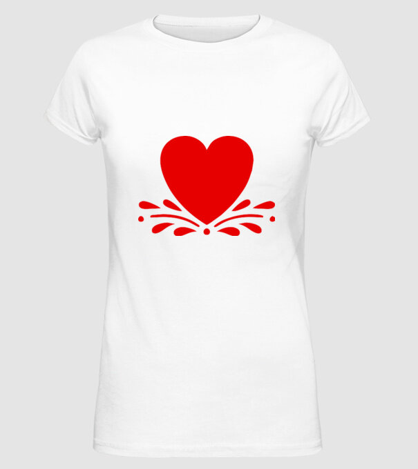 inimă Valentine model alb pe tricou