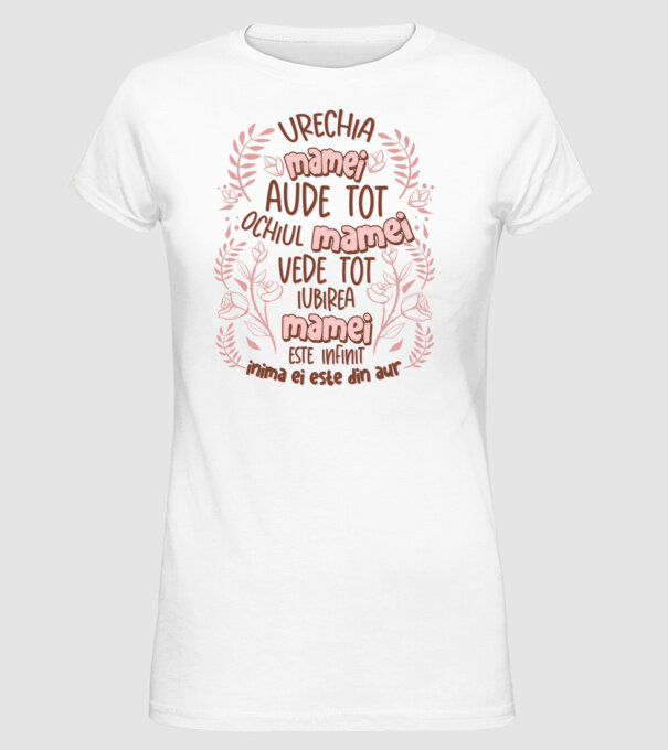 Iubirea mamei este infinit model alb pe tricou