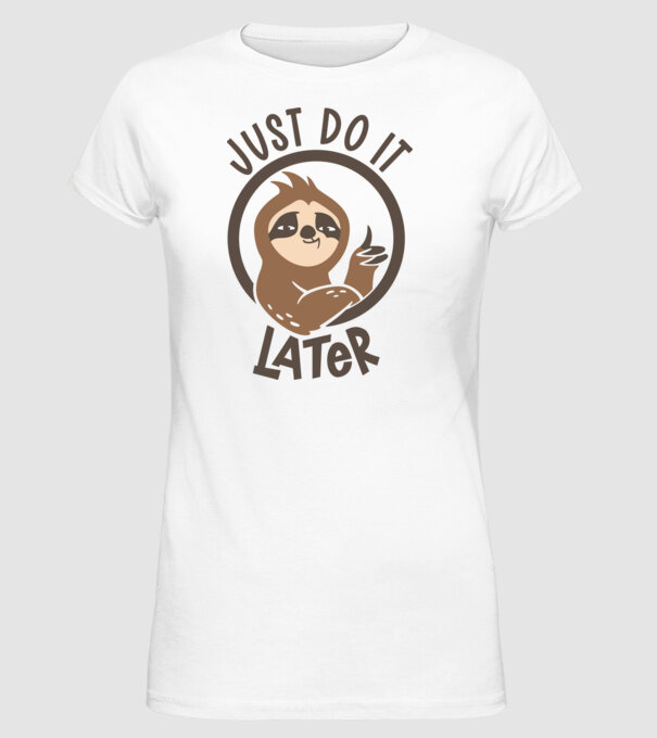 Just do it model alb pe tricou