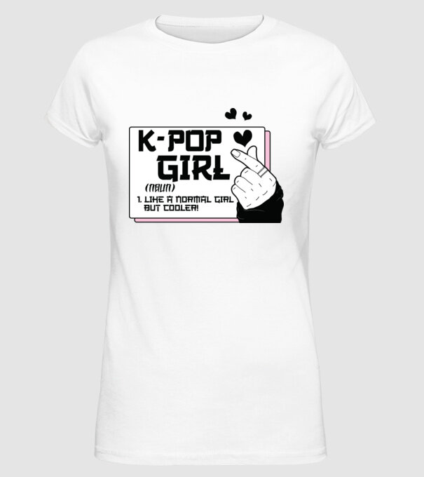 K-POP FANGIRL model alb pe tricou