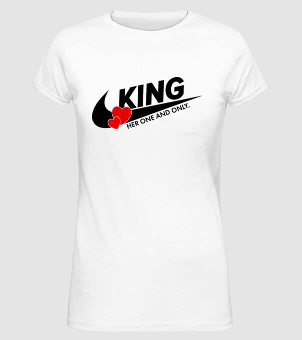 King model alb pe tricou