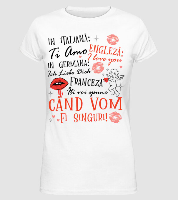Lecție de limbă model alb pe tricou