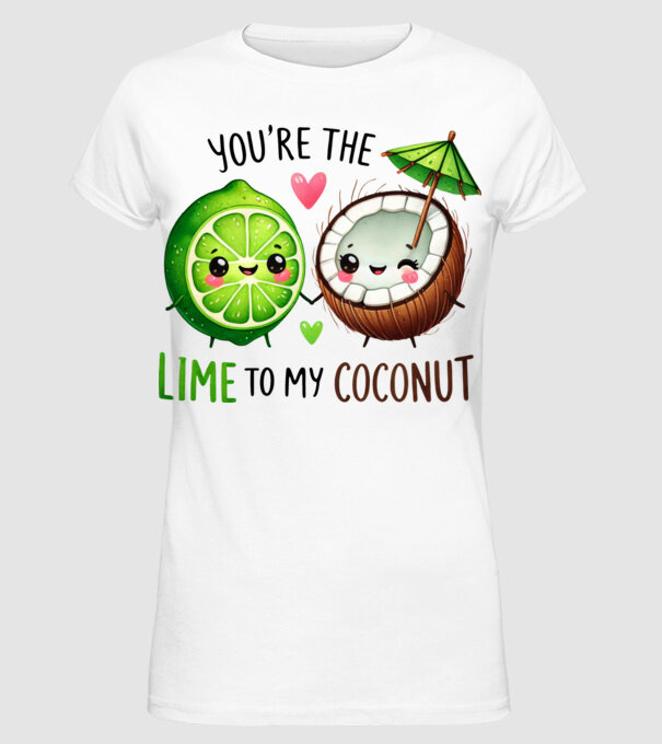 Lime to my Coconut model alb pe tricou