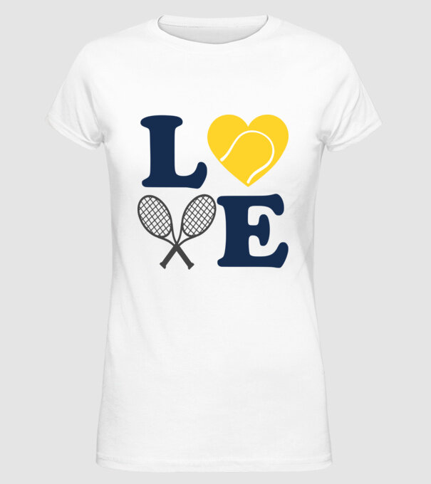 LOVE Tennis model alb pe tricou
