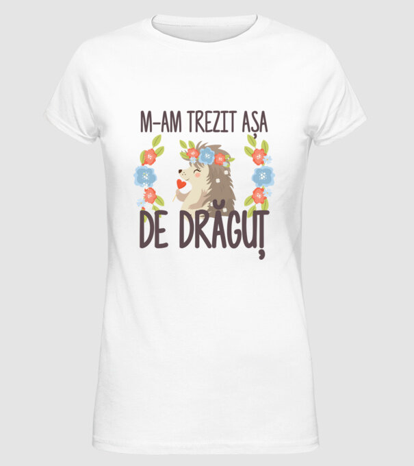 M-am trezit așa de drăguț model alb pe tricou