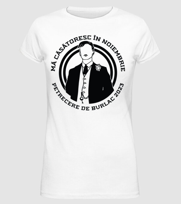 mă căsătoresc în noiembrie - petrecere de burlac model alb pe tricou