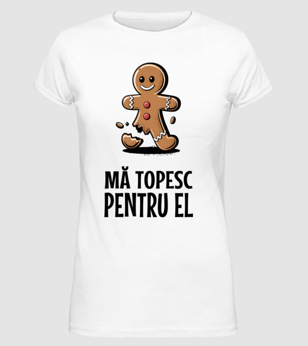 Mă topesc pentru el alb model alb pe tricou