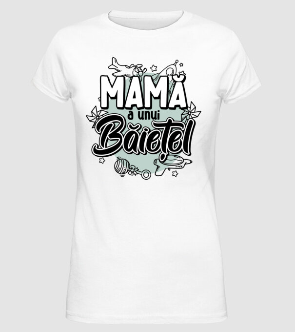 Mamă a unui băiețel model alb pe tricou