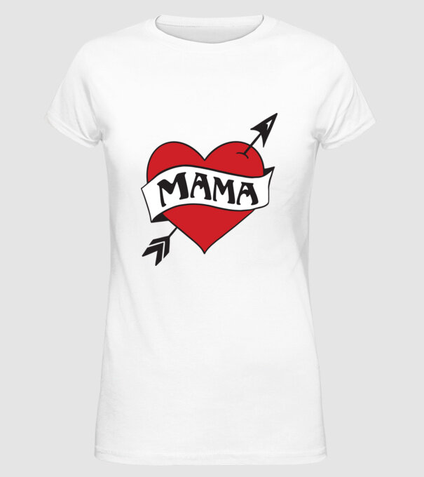 mama model alb pe tricou