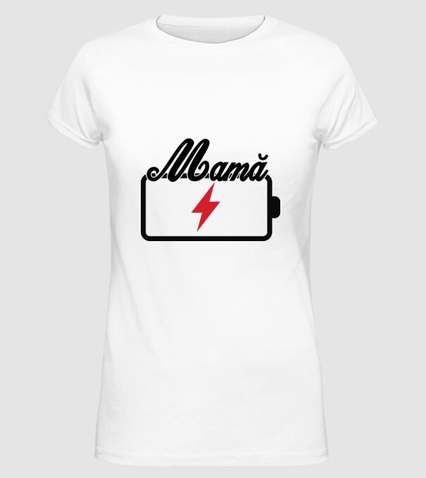 Mamă la încărcat model alb pe tricou
