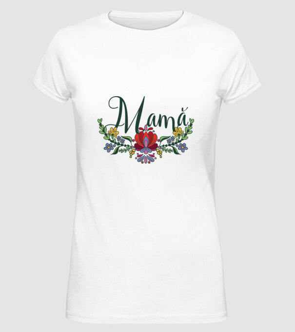 Mamă model alb pe tricou