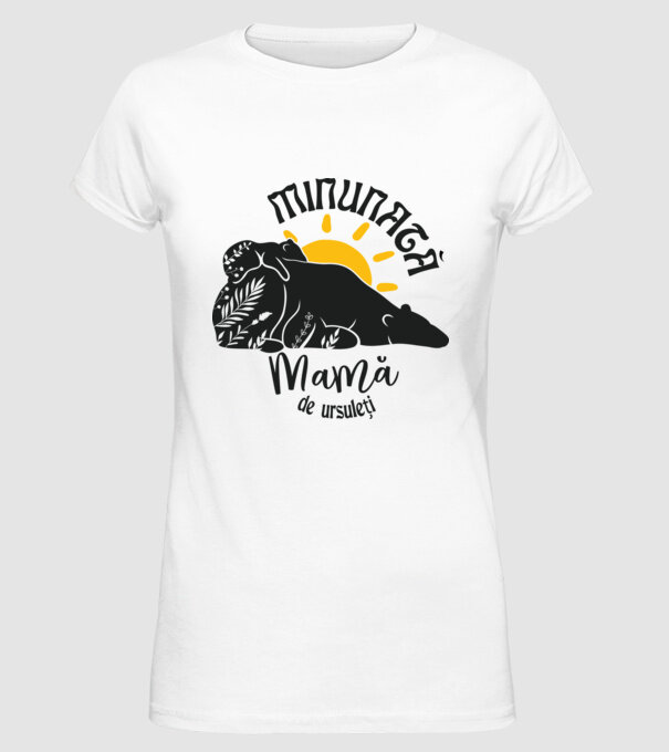 Minunată mamă de ursuleți model alb pe tricou