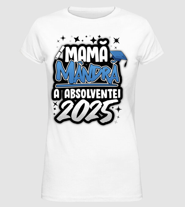 Mamă Mândră a absolventei model alb pe tricou