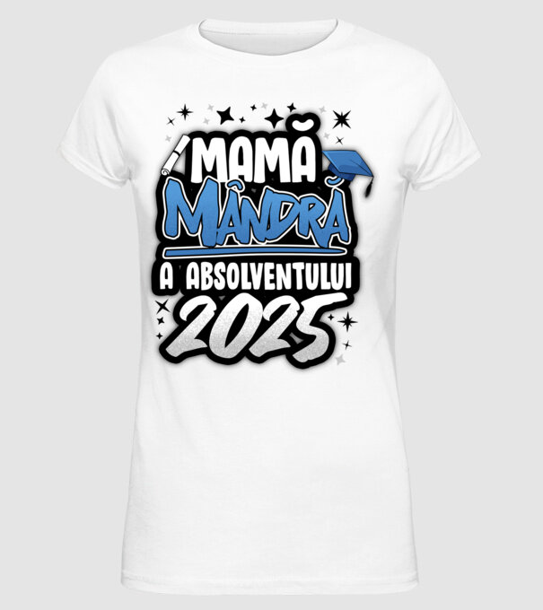 Mamă Mândră a absolventului model alb pe tricou
