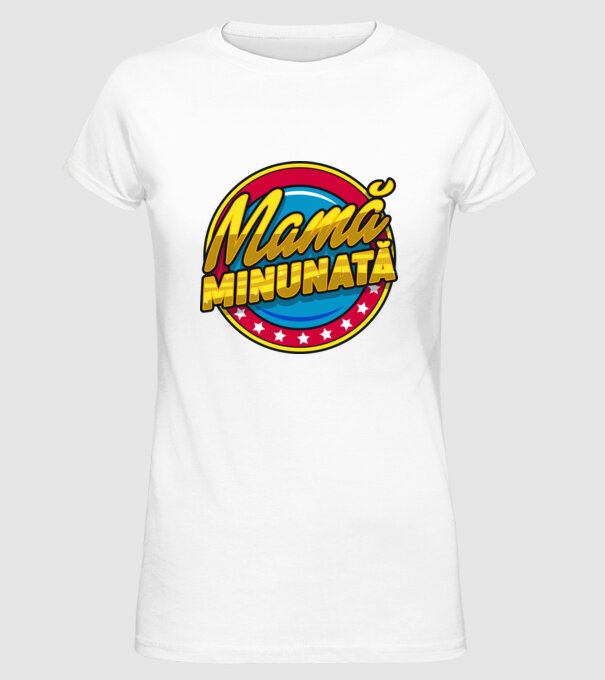 mamă minunată model alb pe tricou
