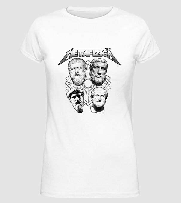 metafizică model alb pe tricou