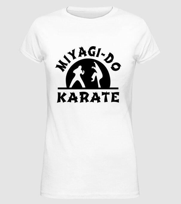 Miyagi-do karate black model alb pe tricou
