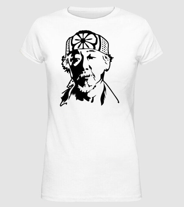 Miyagi head cobra kai model alb pe tricou