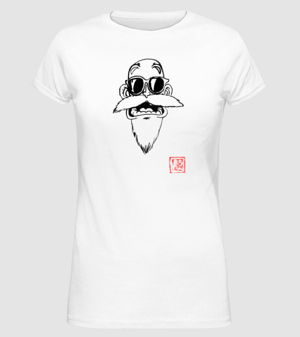 muten roshi art model alb pe tricou