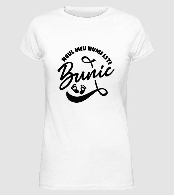 Noul meu nume este Bunic model alb pe tricou