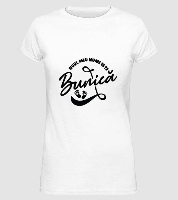 Noul meu nume este Bunică model alb pe tricou