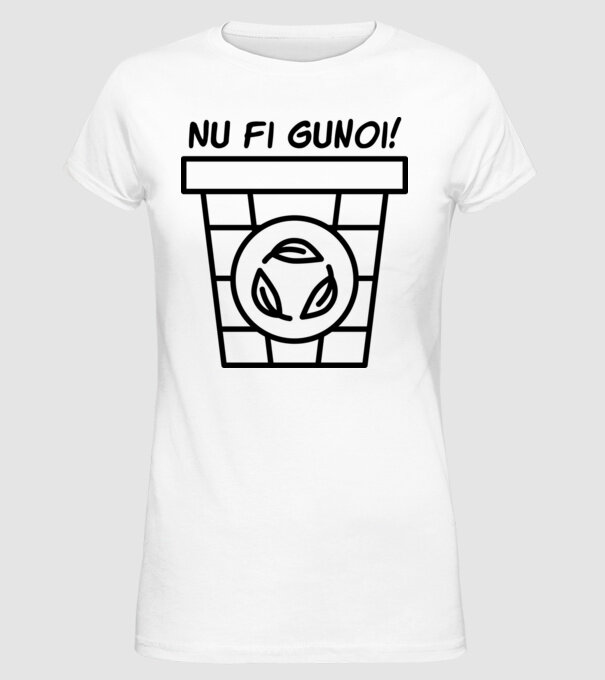 Nu fi gunoi model alb pe tricou