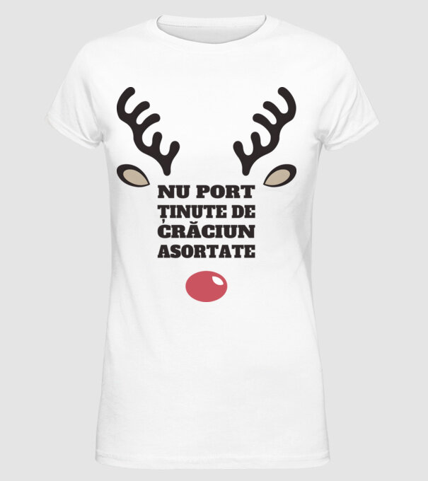 Nu port ținute de crăciun asortate crăciun chiar căprioară Alb model alb pe tricou