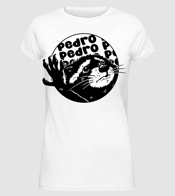 Pedro circle model alb pe tricou