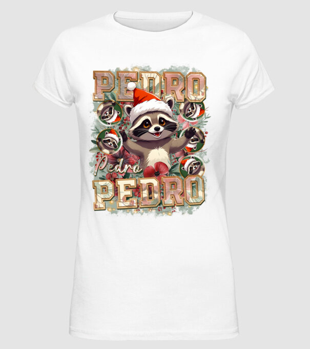 Pedro pedro flower xmas model alb pe tricou