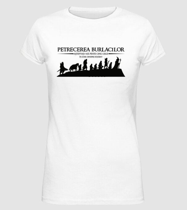 petrecerea burlacilor - așteptați-mă peste cinci zile - în zori dinspre răsărit model alb pe tricou