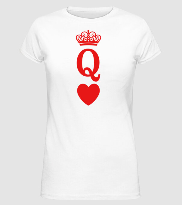 Queen model alb pe tricou