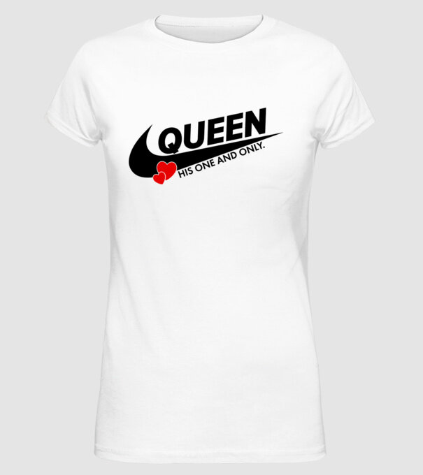 Queen model alb pe tricou