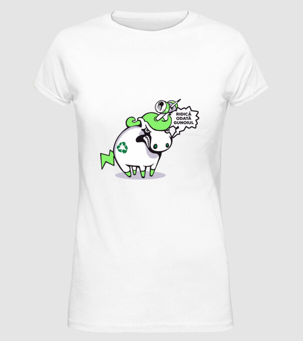 Ridică odată gunoiul model alb pe tricou