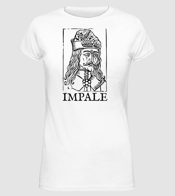 România dracula impale model alb pe tricou