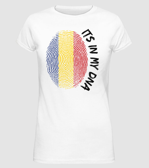 România fingerprint model alb pe tricou