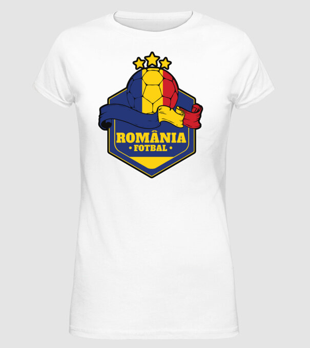 România Fotbal model alb pe tricou