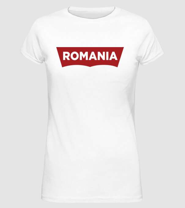 România levis model alb pe tricou