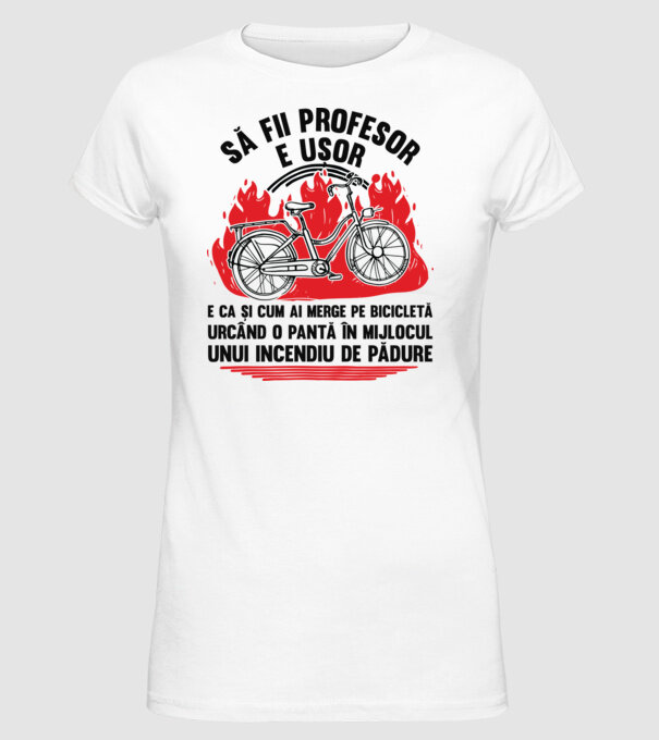 Să fii profesor e ușor model alb pe tricou