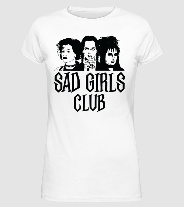 Sad Girls Club model alb pe tricou