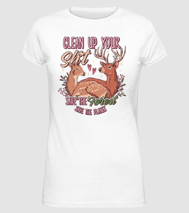 Save the forest model alb pe tricou