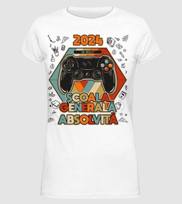 școala generală școala generală model alb pe tricou
